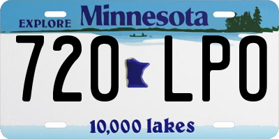 MN license plate 720LPO