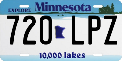 MN license plate 720LPZ
