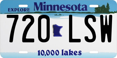 MN license plate 720LSW