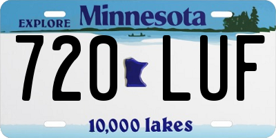 MN license plate 720LUF