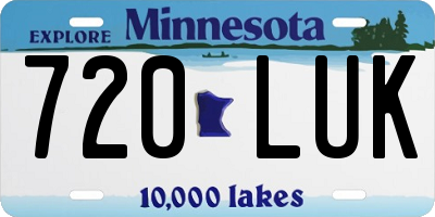 MN license plate 720LUK
