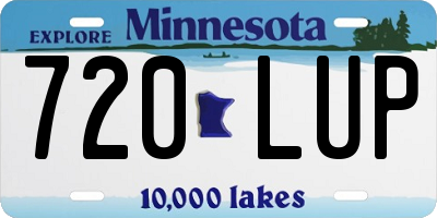 MN license plate 720LUP