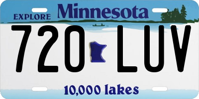 MN license plate 720LUV