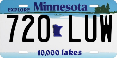 MN license plate 720LUW