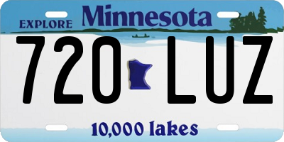 MN license plate 720LUZ