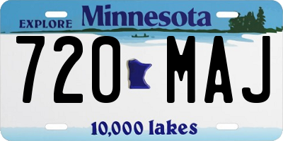 MN license plate 720MAJ