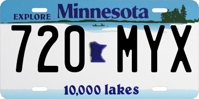 MN license plate 720MYX