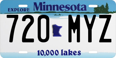 MN license plate 720MYZ