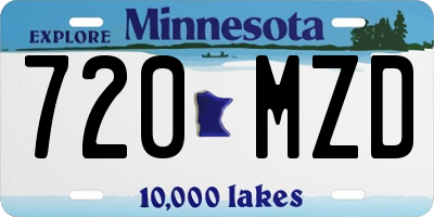 MN license plate 720MZD