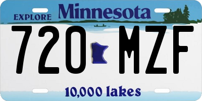 MN license plate 720MZF