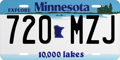 MN license plate 720MZJ