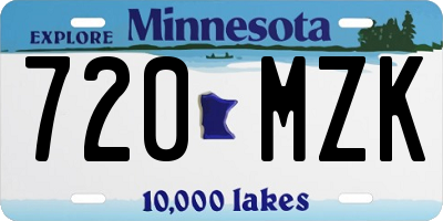 MN license plate 720MZK