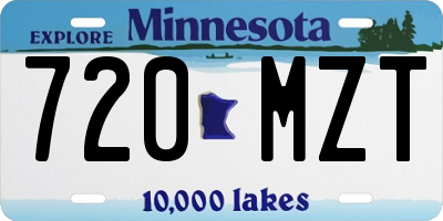 MN license plate 720MZT