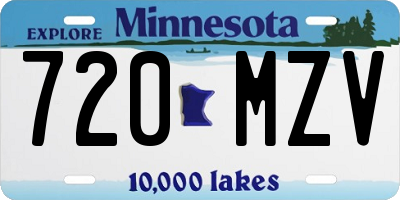 MN license plate 720MZV