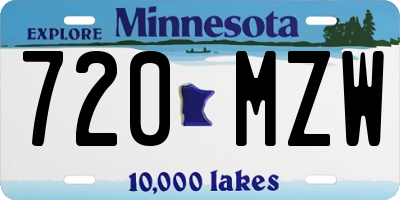 MN license plate 720MZW