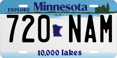 MN license plate 720NAM