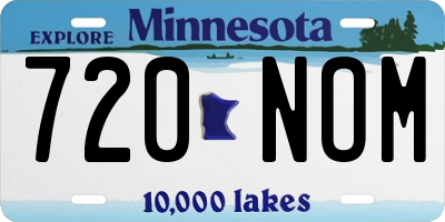MN license plate 720NOM