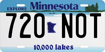 MN license plate 720NOT