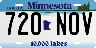 MN license plate 720NOV