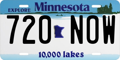 MN license plate 720NOW