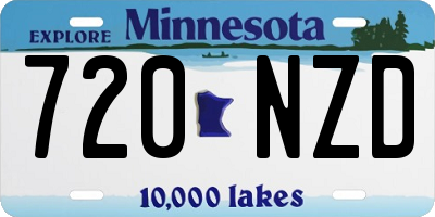 MN license plate 720NZD