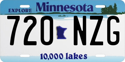 MN license plate 720NZG