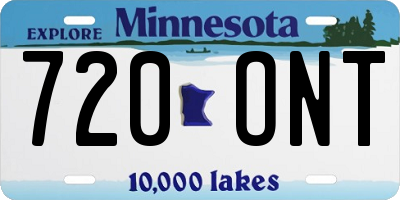 MN license plate 720ONT