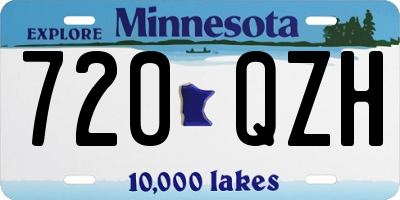MN license plate 720QZH