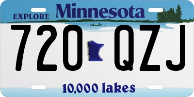 MN license plate 720QZJ