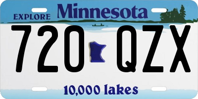 MN license plate 720QZX