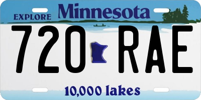 MN license plate 720RAE