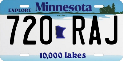 MN license plate 720RAJ