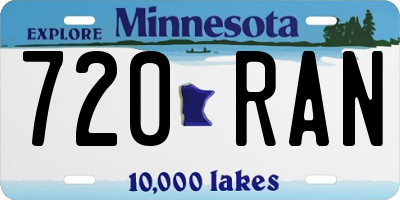 MN license plate 720RAN