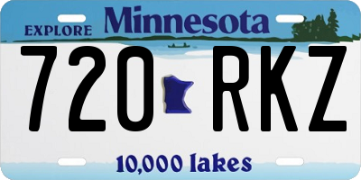 MN license plate 720RKZ