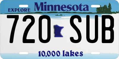 MN license plate 720SUB