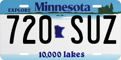 MN license plate 720SUZ