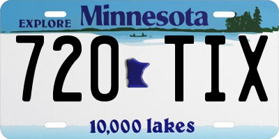 MN license plate 720TIX