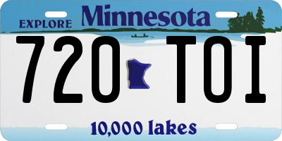 MN license plate 720TOI
