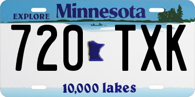 MN license plate 720TXK