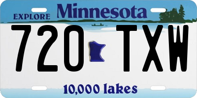 MN license plate 720TXW