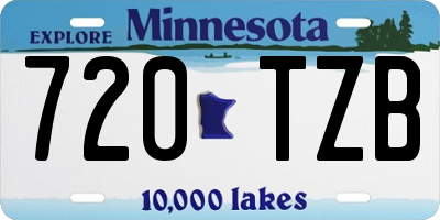 MN license plate 720TZB