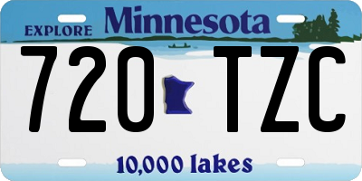 MN license plate 720TZC