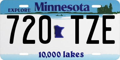 MN license plate 720TZE