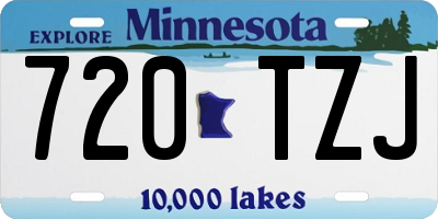 MN license plate 720TZJ