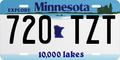 MN license plate 720TZT