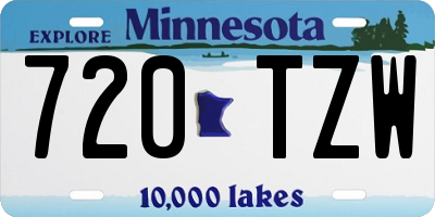 MN license plate 720TZW