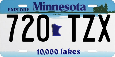 MN license plate 720TZX