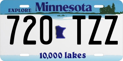 MN license plate 720TZZ