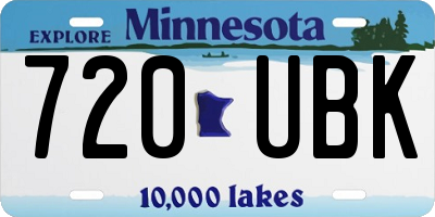 MN license plate 720UBK