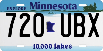 MN license plate 720UBX